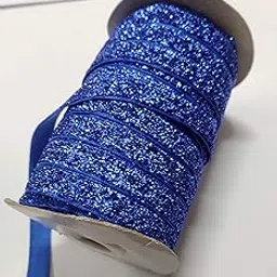 OMX Roll of Sparkle Glitter Ribbon Patti Lace (32 Meters) (Border) with 1cm (10mm) Width, Saree Border, Party Decoration, Craftwork (Blue)-picture-19