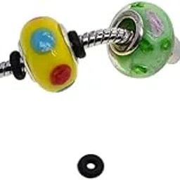 Enakshi 100 Pieces Silicone Rubber Stoppers for Chain Charm Bracelets Black-image-86