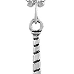 zumrut Silver Plated Small Hanuman Ji Bajarangbali Gada Pendant With Chain Jewelry For Men and Women-picture-42