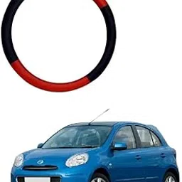Car Steering Wheel Cover Red/Black Colour Suitable for Nissan Micra Type-1-picture-16