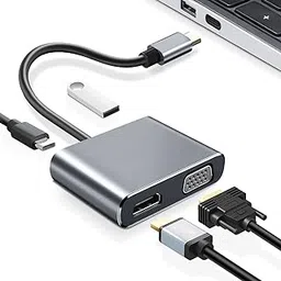 USB C to HDMI VGA 4 in 1 Converter Adapter [4K USB C HDMI Video Output + VGA+USB3.0 High Speed Data Transmission + PD Rapid Charge] No Settings Required/Home Work USB Type C HDMI Converter Adapter Compatible with MacBook Pro/MacBook Air 2018/2019, Samsung Galaxy S11/Note10, Surface Go, and Other USB C Devices-picture-15