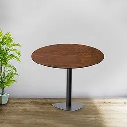 Tabillo Copper Painted Outdoor Table | 600mm Brown HPL Table Top with Black Triangular Base | Water, Heat & Stain Resistant | Ideal as Balcony, Garden & Coffee Table-picture-31