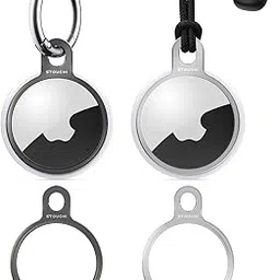 4 Packs AirTag Holder Key Ring, Stouchi Aluminium Invisible Slim Keychain Case for AirTags 2021 Finder Items iPhone 13 /12 Dogs, Keys, Backpacks Air Tag Accessories-picture-27