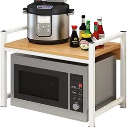 OGFC 35333 Simple Microwave Oven Rack Single Layer Oven Stand Countertop Multifunction Spice Rack Kitchen Pot|Tableware|Rice Cooker|Oven Rack Wood Grain L53×W35×H44cm-picture-50