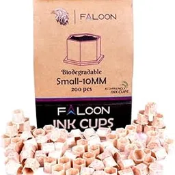 tattoo gizmo Falcon Biodegradable Tattoo Inks cup with Stands Pack of 200 pcs (Small)-picture-37