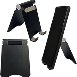 Giftana Mobile Stand Holder for All Smartphones & Tablets, Multi Angle Desktop Foldable Mobile Stand Metal Base for Table, Bed, Phone Holder for Home, Office, Corporate Gift for Employee (Black)-picture-32