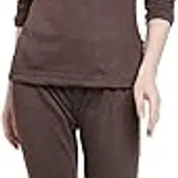 uzarus Women's Solid Thermal Top and Lower Set-picture-41