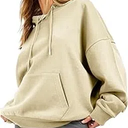 besick Winter Wear Cotton Oversized Relax Fit Plain Drop Shoulder Hooded Neck Hoodie for Women-picture-22