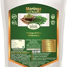 Biotic Natural Moringa Leaf Powder (Moringa Oliefera) for Eating, Hair - 100 gm-picture-43