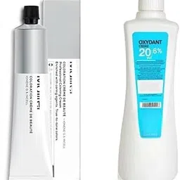 MAJI-REL Hair Color + 20 VOL OREOR Developer 495 ML (NUMBER + 4 BROWN, 495ML + 49.50GM)-picture-43