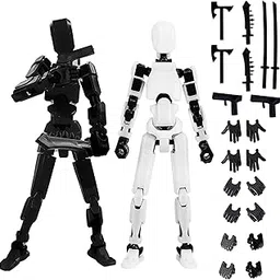 Chuppinz 2Pcs Action Figure, Dummy Robot Toy for DIY Assembly, Desk Decor, Photography Props, Art Model, Collectible Display, Black and White Set-picture-28