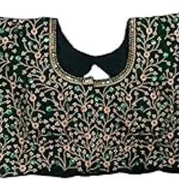 pujia mills women's readymade bridal blouse embroidery golden coding multi sequence thread work Indian Ethnic Designer Stitched blouse readymade half sleeve blouse for women Saree bridal Lehenga Choli-picture-41