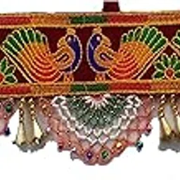 VARNI CREATION Diwali Decoration-Traditional Toran for Door - 37" Inch Length Maroon Color-picture-12