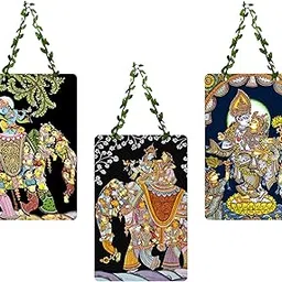 Decor Smart Wooden Wall Hanging for Living Room | Traditional Indian Pattachitra Art Design | Krishna & Elephant Themed Wall Peice | Handmade Ethnic Home Décor Decoration (DWA_96152)-picture-32