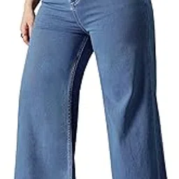 miss chase a+ Women's Wide Leg High Rise Regular Length Stretchable Denim Jeans-picture-41