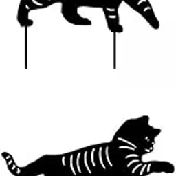 UJEAVETTE 2X Acrylic Cats Garden Statues Black Cat Silhouette for Garden Stakes-picture-19
