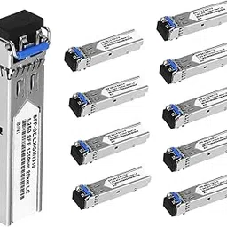 10Pcs SFP Network Transceiver Module, 1.25 Gigabit Single Mode LC Duplex 1000BASE-LX Dual Fiber SFP 20km 1310nm-picture-13