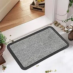 Status Contract Anti Slip Front Door Mat | (38 X 58 Cm) Living Room Rug for Entrance Doors | Rubber Floor Mats for Home | Essential Small Rugs (Gray), Rectangular-picture-13