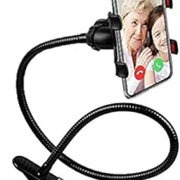 Portable Lazy Stand Mobile Holder with Goosneck Long Arm Clip | Flexible | Foldable | 360 Degree Compatible for Universal Places As Office |Home |Kitchen | Bedroom (Metal Lazy) (Multicolor)-picture-12
