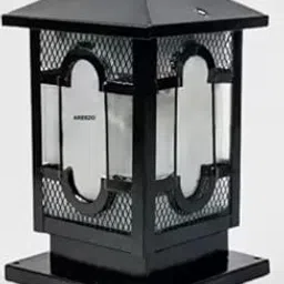 WHITERAY Black Metal Gate Light Taj Antique Metal Gate Light Casted Brass Metal Gate lamp for Pillar/Pole/Garden/Entrance gate/Waterproof Outdoor Light for Home and Garden,Pack of 1-picture-10