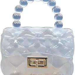 wingsCreatrionsLady Handbag Purse PVC Jelly Shell Handbag for Birthday Gift Holidays Dating White | Women's Handbags & Bags (Pack of 1)-picture-31