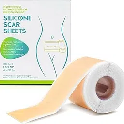 Silicone Scar Tape Scar Sheet - Upgrade Professional Medical Scar Removal Treatment, Non irritating, Painless for C-Section, Surgical Scars, Burn, Keloid, Acne(4cm x 150cm Roll) (Scar Sheet)-image-16