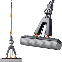 Butterfly Self-Wringing Sponge Mop with Super Absorbent PVA Head & Stainless Steel Handle | Large Roller Mop for Hardwood, Marble, Tile, Kitchen & Bathroom Floor Cleaning-picture-29