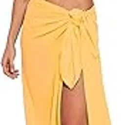 sun-rose fashions Solid Colors sheer sexy beach Pareo with Matching Hairband | body wrap stole | Beach cover up | Bikini cover up | Heavy Georgette-picture-15