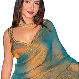 sareevilla Womens New Latest Bollywood Party Fancy Soft Zimmy Choo Slik Embelished Lace Work Saree With Blouse | Saree For Womens-picture-19
