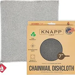 Knapp Made Chainmail Dishcloth 8”x6” - Top Rated All Purpose Kitchenware, Pots & Pans Cleaner - Lasts a Lifetime-picture-20