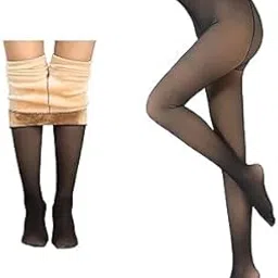 SLINKY Women/Girl Winter Warm Fake Translucent Fleece Legging Thigh High Free Size-picture-51