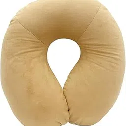 Frenzzo Memory Foam Travel Neck Pillow | Ergonomic Design for Ultimate Comfort | Breathable Washable Cover | Lightweight & Portable | Ideal for Flights, Road Trips, and Office Use | Beige |-image-9