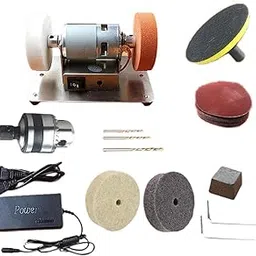 CALANDIS™ Mini Bench Grinder Craft Polisher For Metal Working Edge Polishing Polishing Style G | Grinders | Power Tools | Tools-picture-14