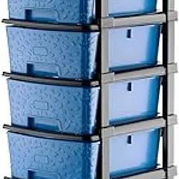 KAVIRA Stone Drawer Multipurpose Drawer Plastic Modular Chest Of Drawers Storage Organizer | For Home, Office, Parlour, School, Doctors,Kitchen Tool STONE_6XL_BLUE image 1