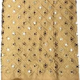 SHANTUBA TEXTILES women blouse piece (unstitched) Heavy Embroidery Mirror and Stone Work 1Mtr Gold-picture-13