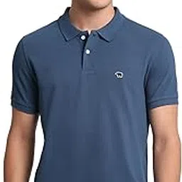 the bear house Blue Solid Slim Fit Polo-picture-29