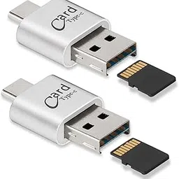[2 Pack] Micro SD Card Reader for Android Phone, Micro SD Card to USB Adapter, Mini USB C Card Reader for Camera Memory Card Reader, Wansurs Card Reader for PC and Android Phone (Silver)-picture-63