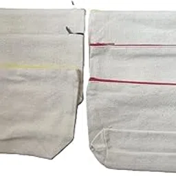 Handmade Pouches, Set of 5, 18cm x 11cm, Broad Base 5cm, Red, Yellow, Black Chains (5)-picture-36