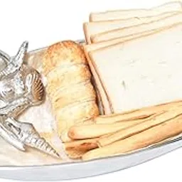 Ark Treasures Aluminum Material Oval Shape Shell & Starfish Design Ocean Beach Theme Snacks Serving Bowl Platter – Mother of Pearl Enamel Finish, Coastal Nautical Style for Home Decor or Gifting-picture-45