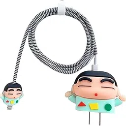 VNJ ACCESSORIES Protective Charger Case for iPhone 18W 20W iPhone 16 15 14 13 12 11 Pro Max Charging Cable Charger Protective Cover Data Cable Protective Sleeve-New Shinchan Multicolor-picture-14