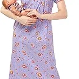 priscilla Women's Pure Cotton Feeding Nighty/Maternity Dress for Post & Pre Pregnancy Wear 1199-picture-20