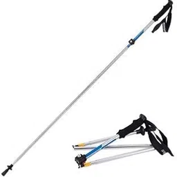 Generic 1Pcs Outdoor Folding Alpenstock Trekking Pole Folding Walking Climbing Sticks-picture-15