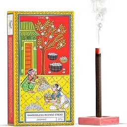 Phool Bambooless Incense Sticks - Jasmine | Special Char Dham Yatra Pack | Jasmine Dhoop Sticks for Pooja | Dhoop Holder Inside | Charcoal Free | Burn Time : 60+ Mins | Surprise Gift Inside image 1