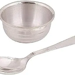 JewelleryHut Pure Silver Designer Spoon & Bowl Set of 2 (20)-image-2