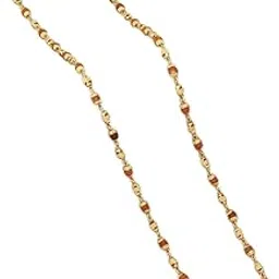 divisha Traditional 5 Mukhi Rudraksha Gold Plated Mala Necklace, Religious Prayer Beads Chain with Alternating Pattern-picture-12