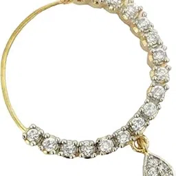 opal touch Women Nose pin/Nath Nose Ring Traditional Jewellery-Red CZ Gold Nose Pin-picture-41