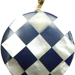 Marble inlay pendant Marquettry Chess Board Round pendant Inlay Pendant For Men and Women Hand crafted Mugal art jewelry Marble With multi Gemstone pendant Gift for her-picture-42