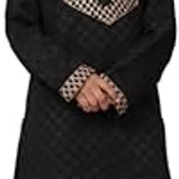 censal Indian Ethnic Wear Only Kurta Perfect for Daily, Party Traditional Style Round Nack Work Full Sleeves for Boys, Black-picture-15