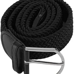 verceys Black Womens Elastic Braided Stretch Belt - (Free Size Fit Up to 32 Waist Size)-picture-20