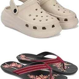 Premium Comfortable Regular Wear Clogs for Women with Stylish Flats Fashion Slippers for Women's & Girls Combo-OO1-O22-8 Maroon(COMBO(2)-OO1-O22-8_BZ)-EURO-39-picture-37